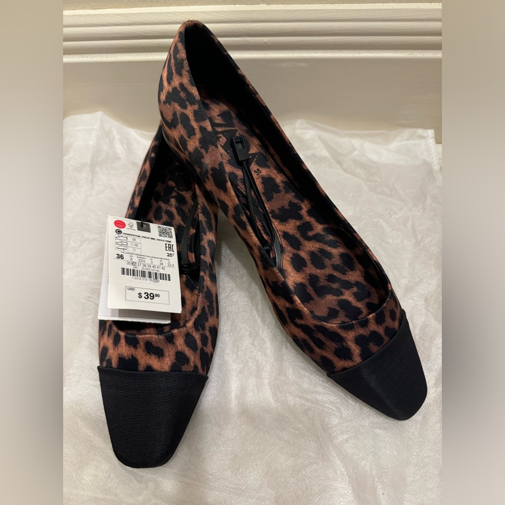 Brandnew Zara Leopard Ballet flats size 36